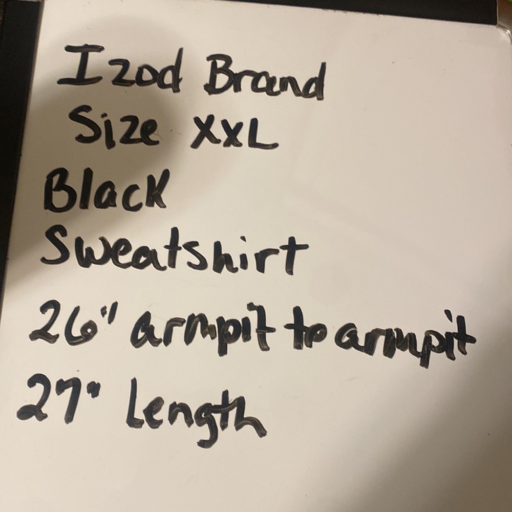 IZOD brand Size 2XL Black Mens Sweatshirt - Picture 9 of 12